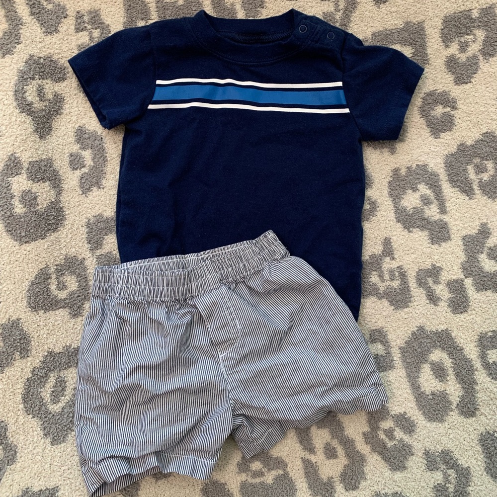 🆕 new baby organic cotton onesie and shorts set 3 6 months